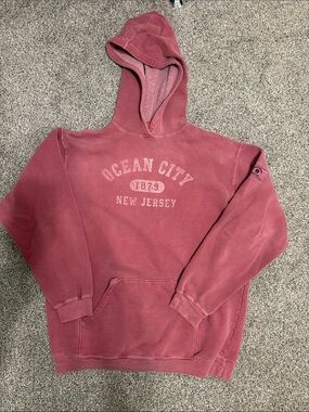Ocean City New Jersey Hooded Sweatshirt - Dusty Rose Pullover